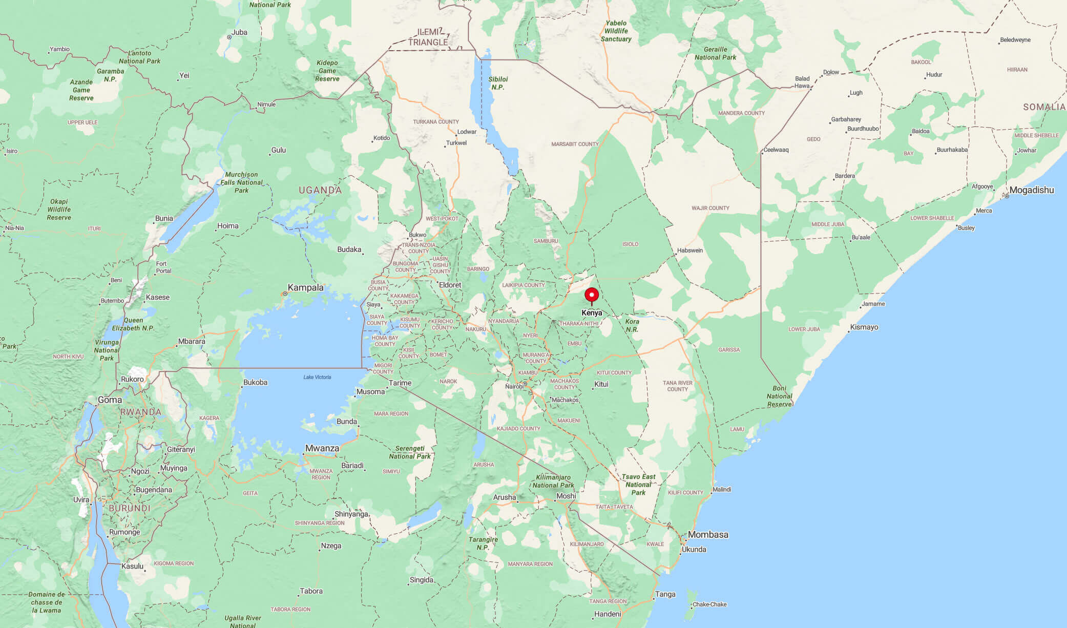 cities map of Kenya