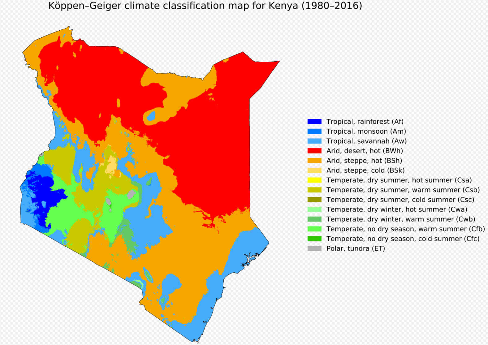 Kenya climate map