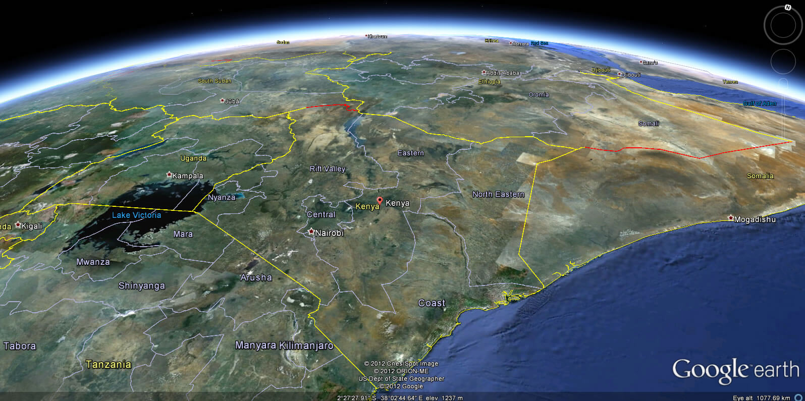 Kenya Earth Map