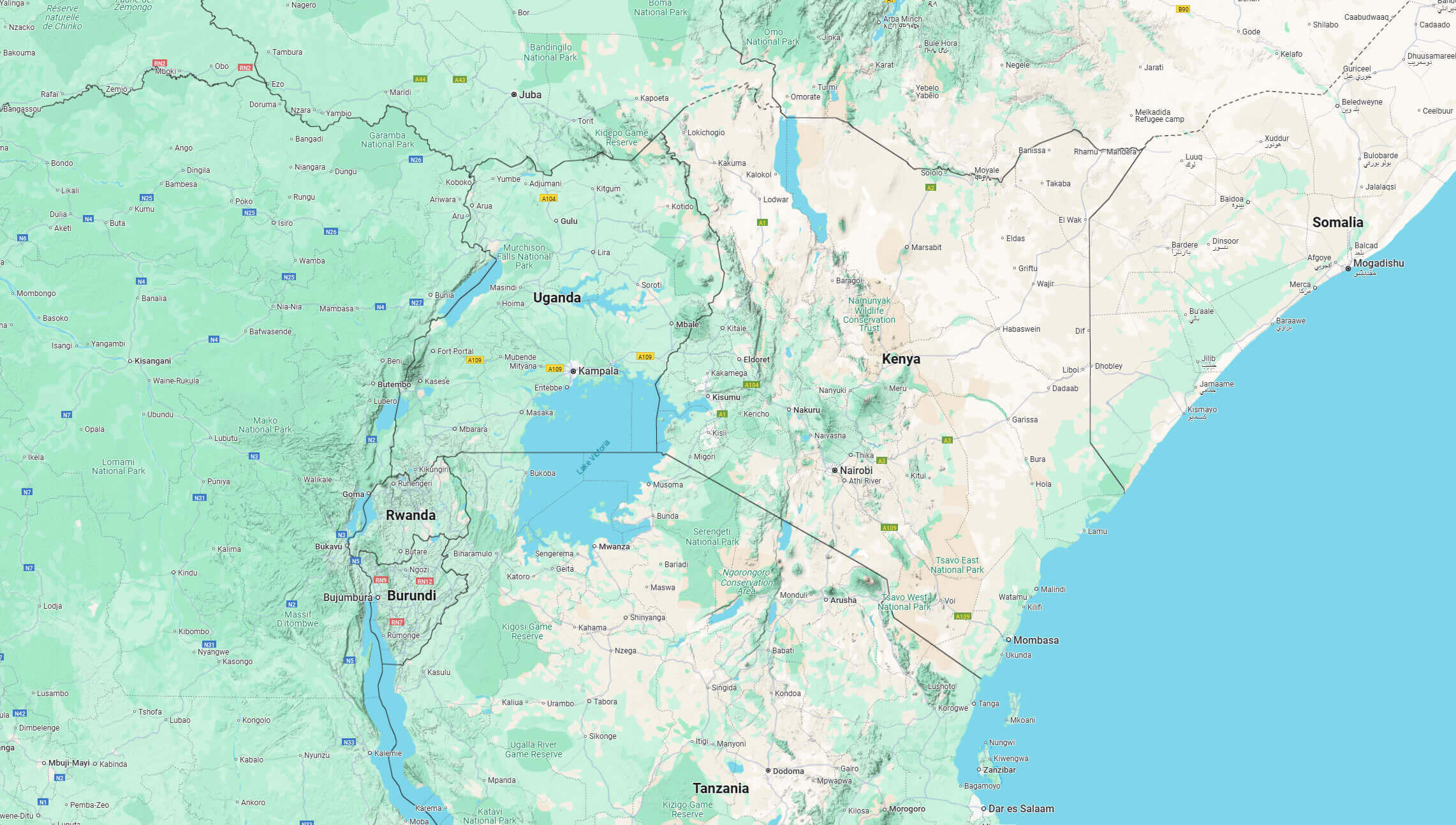 Kenya terrain map