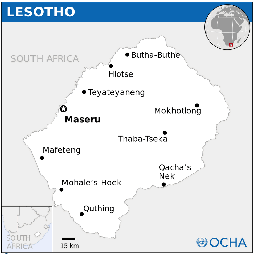 Lesotho Location Map