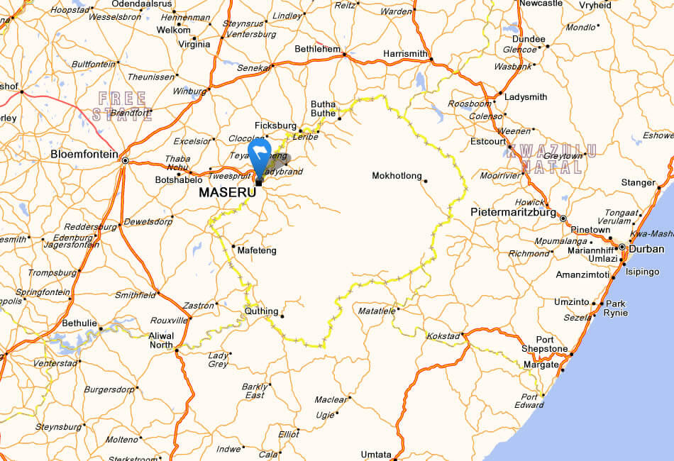 Map of Lesotho