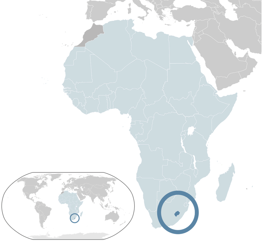 where is lesotho on the world map