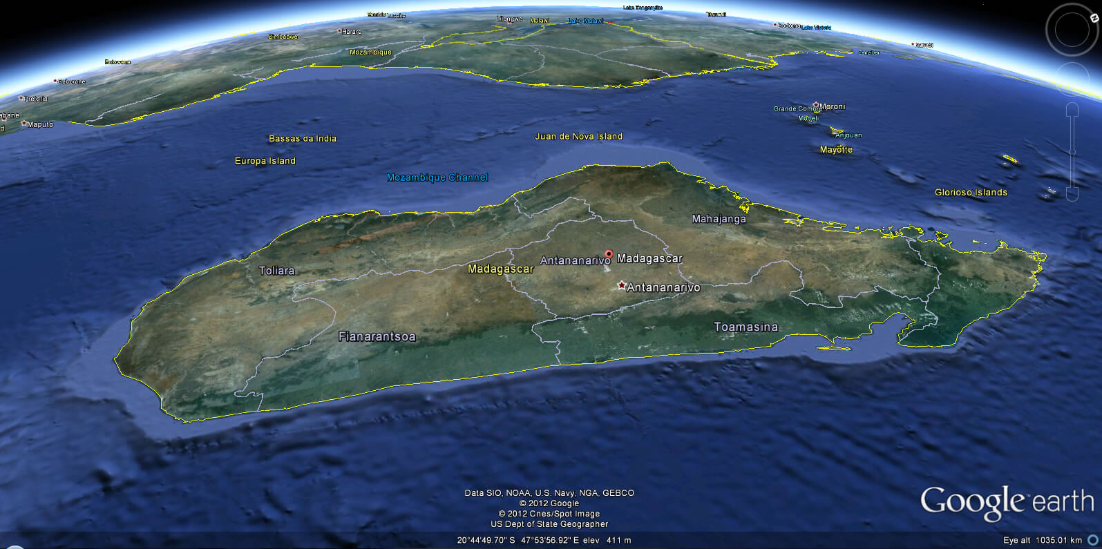 Madagascar Earth Map