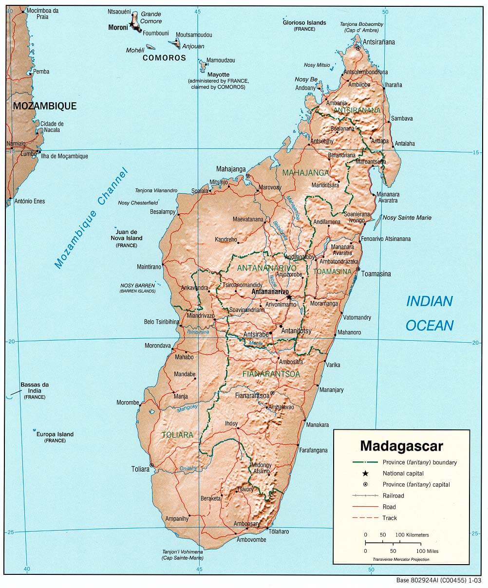 Madagascar Relief Map