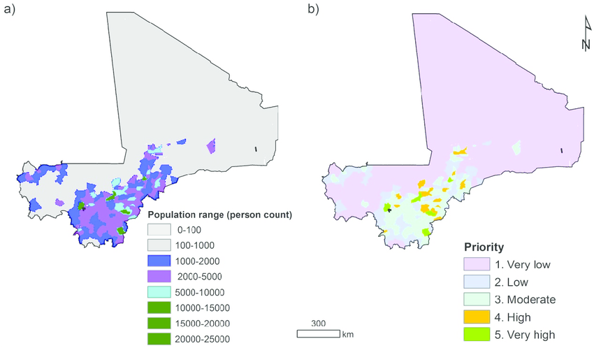 Mali population map