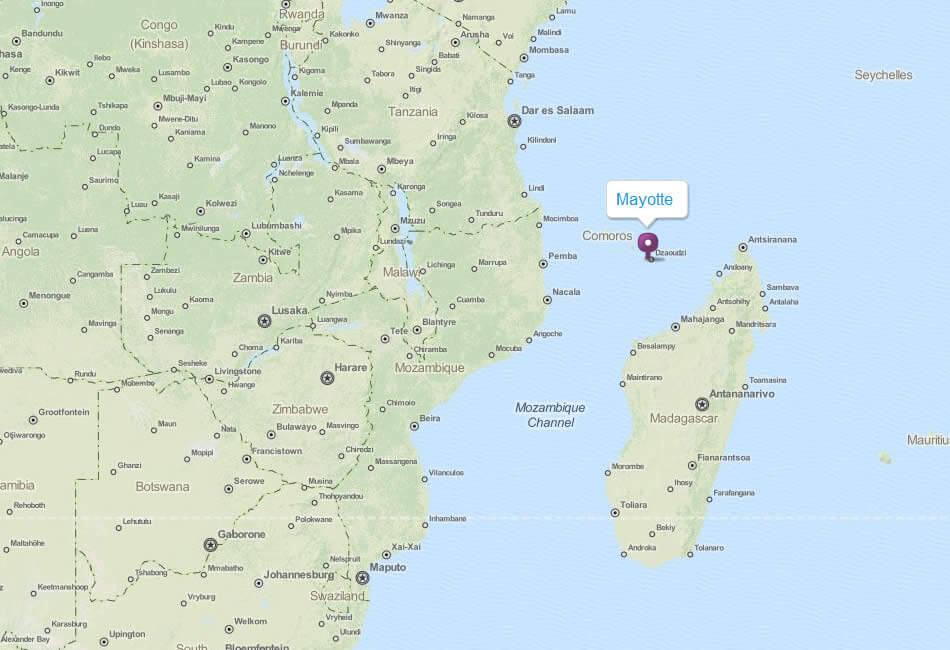 Map of Comoros Mayotte