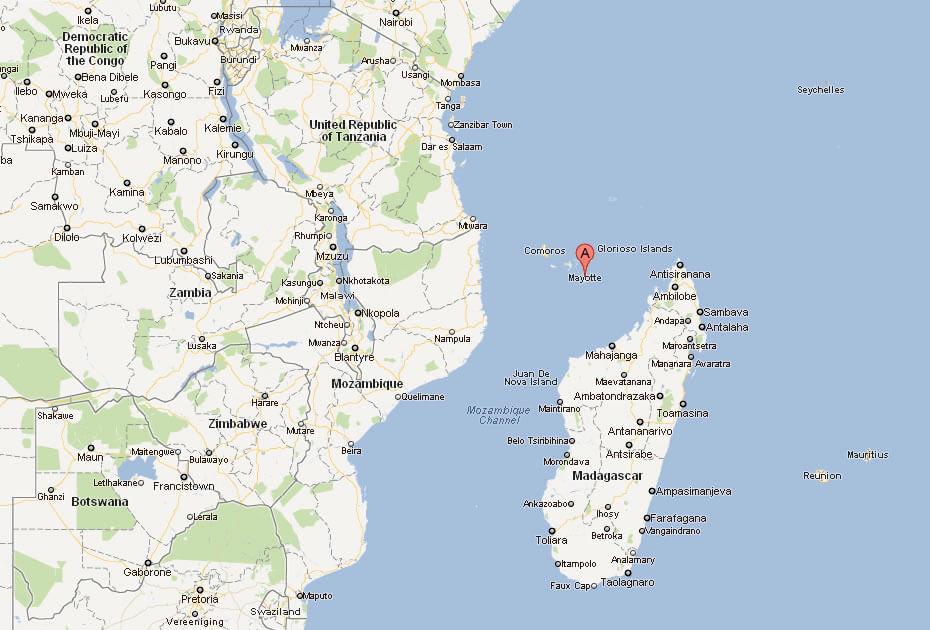 Map of Mayotte Africa