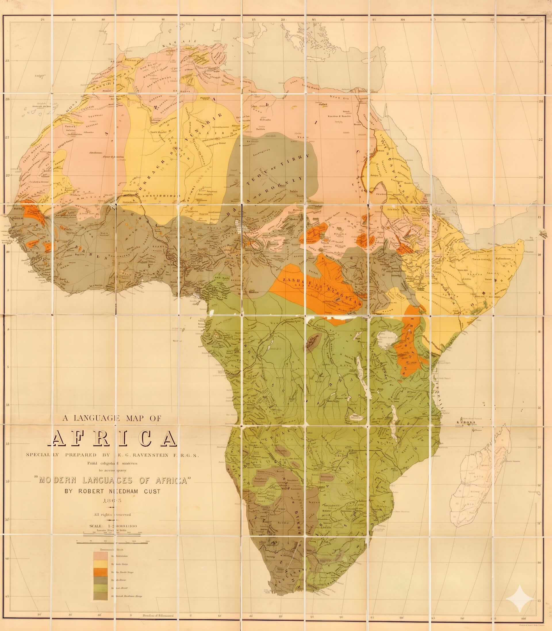 Africa language distribution map