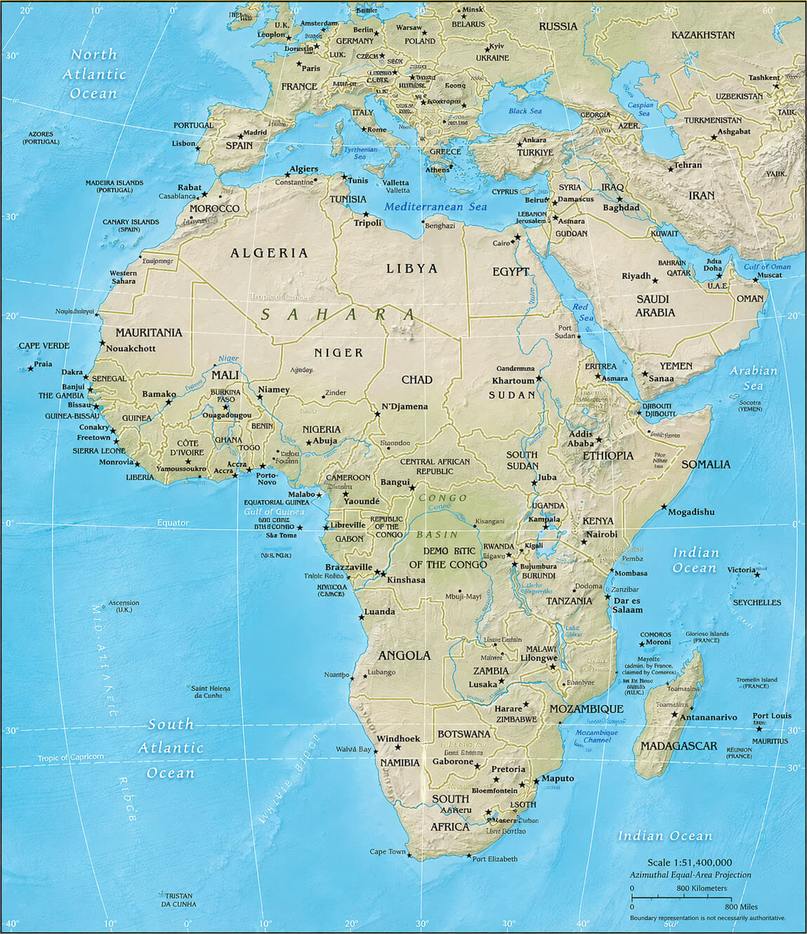A Collection of Africa Maps 18 Africa relief physical map