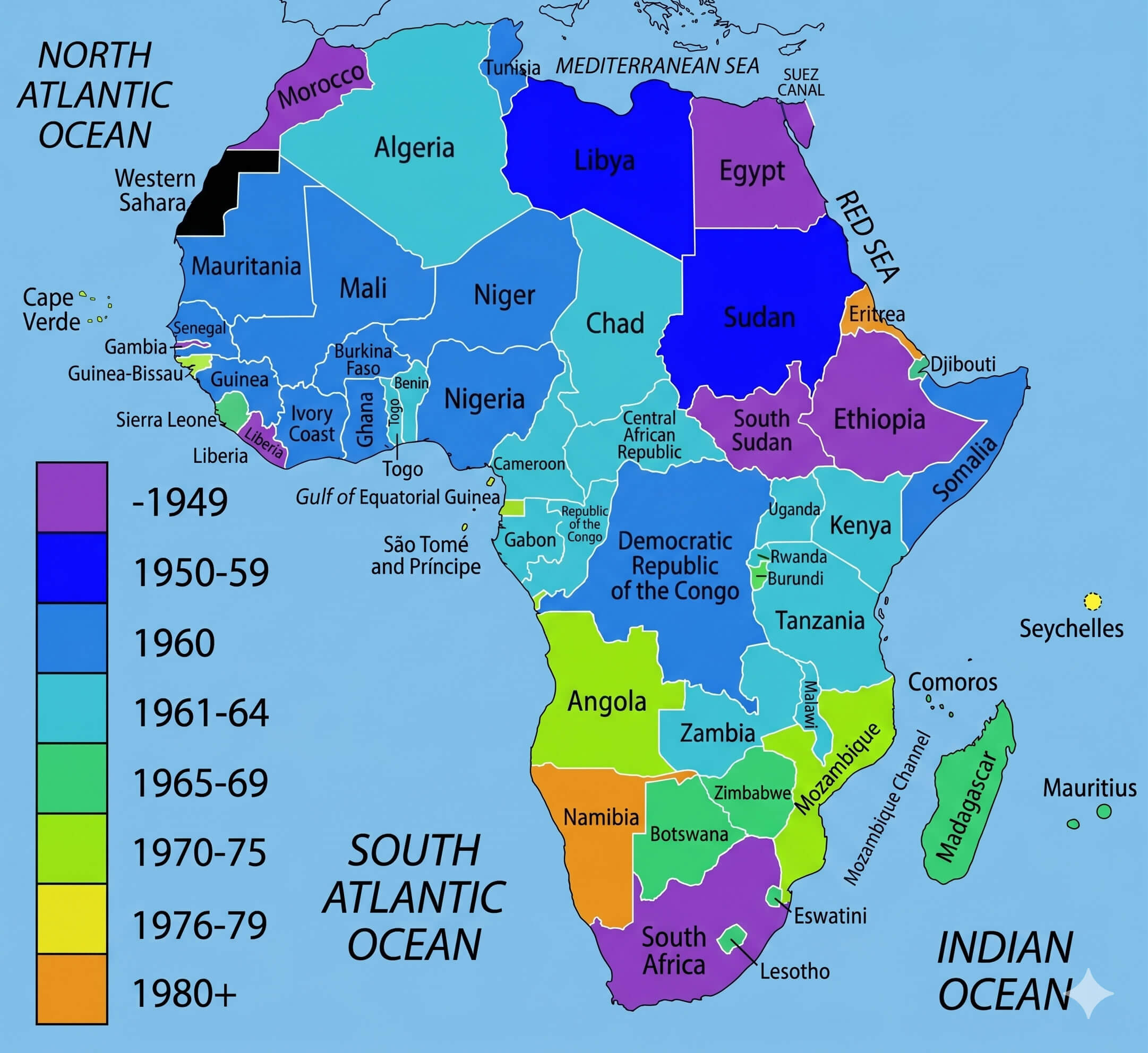 African independence history map
