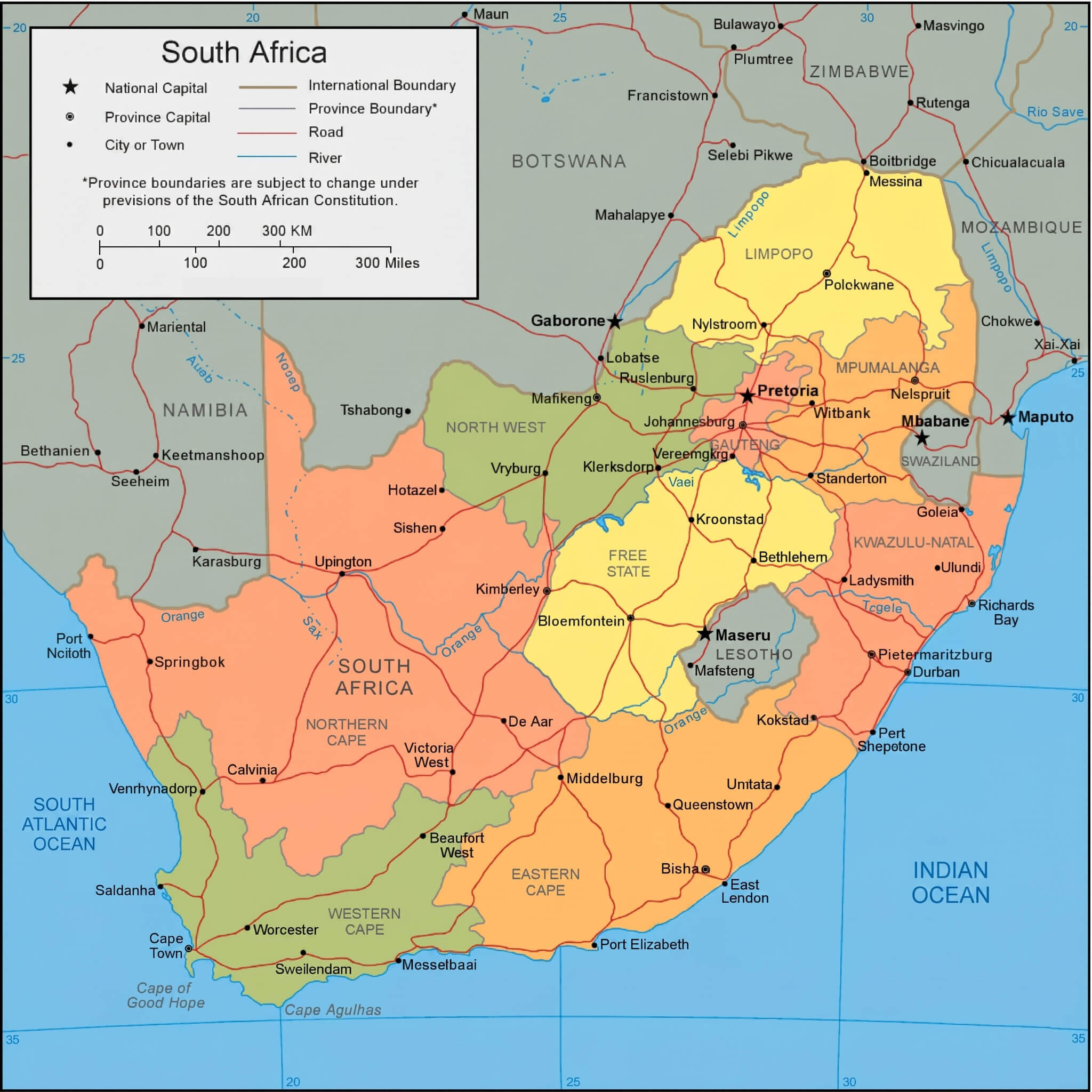 South Africa provincial map