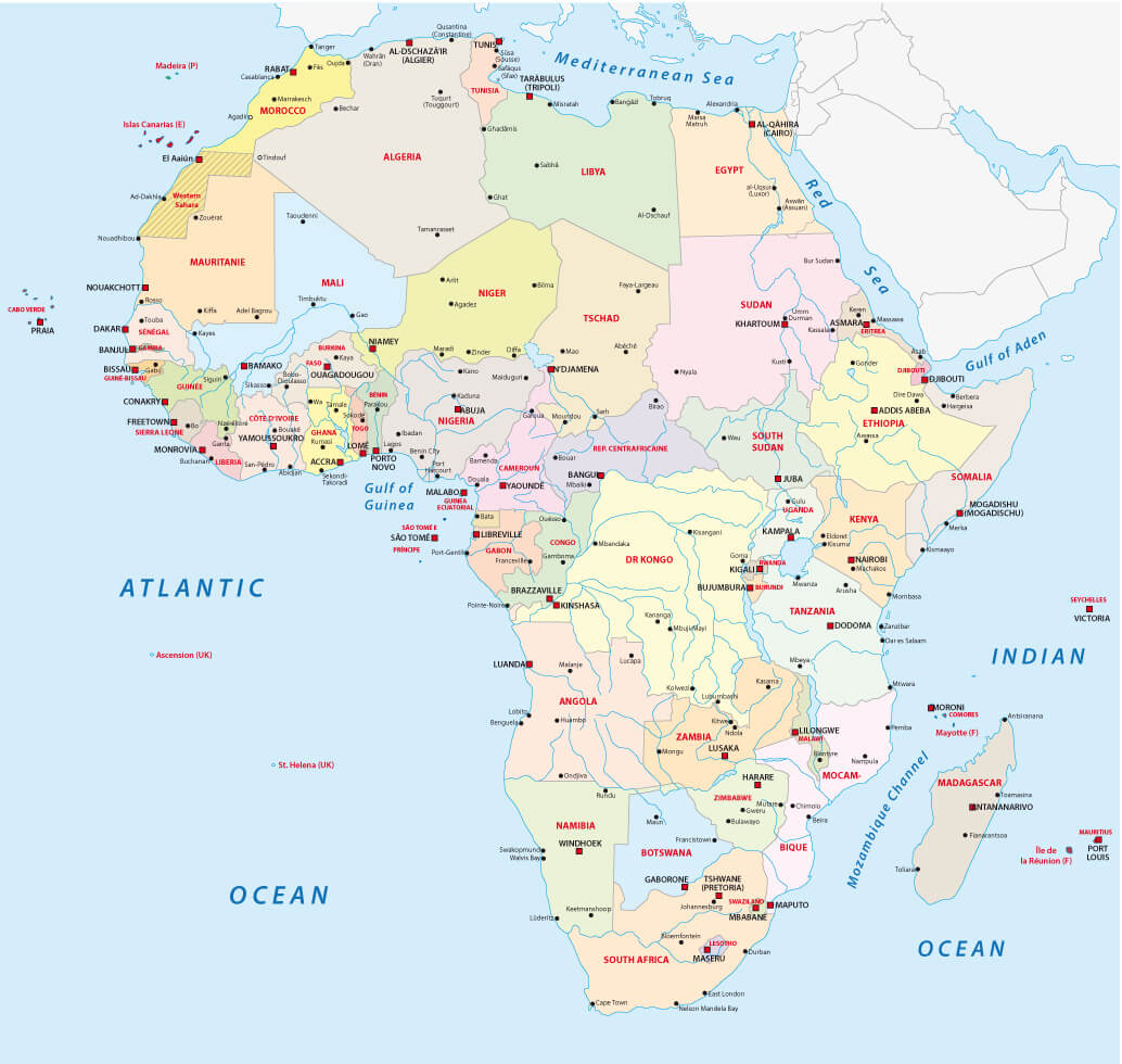 Morocco and Africa map