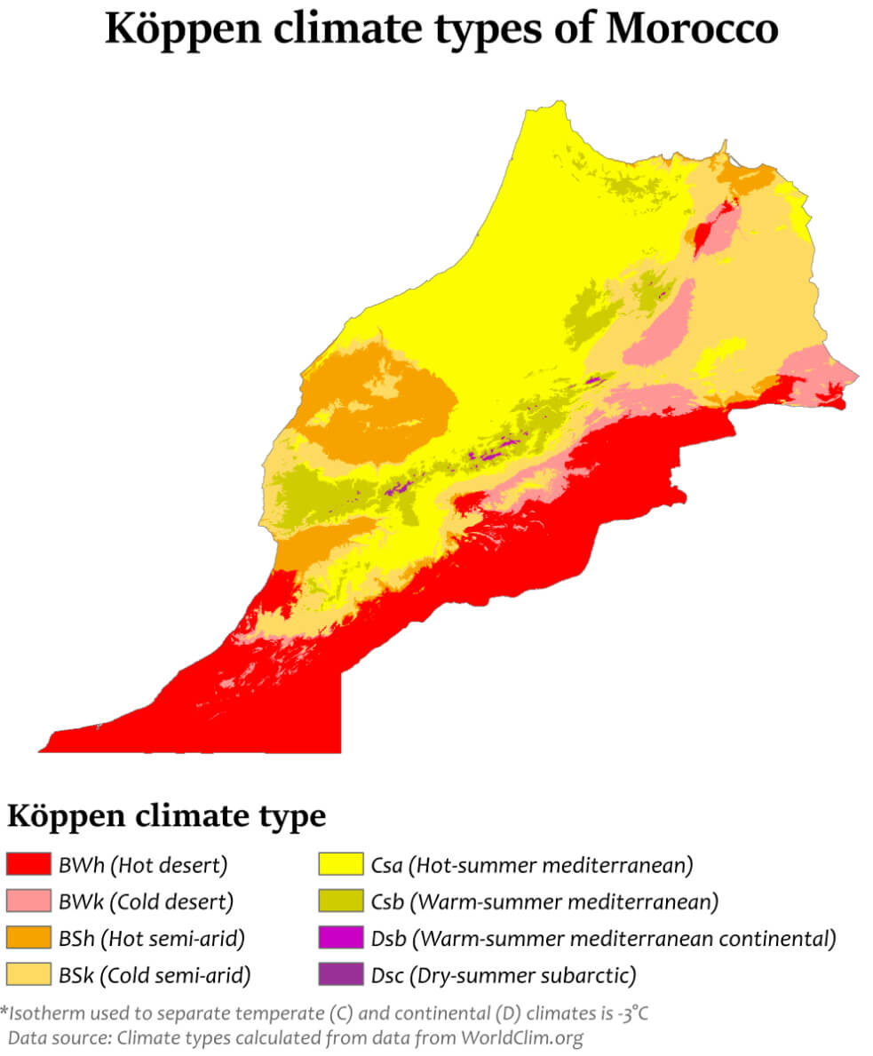 Morocco climate map