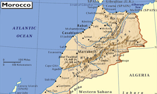 Morocco Map Marrakech
