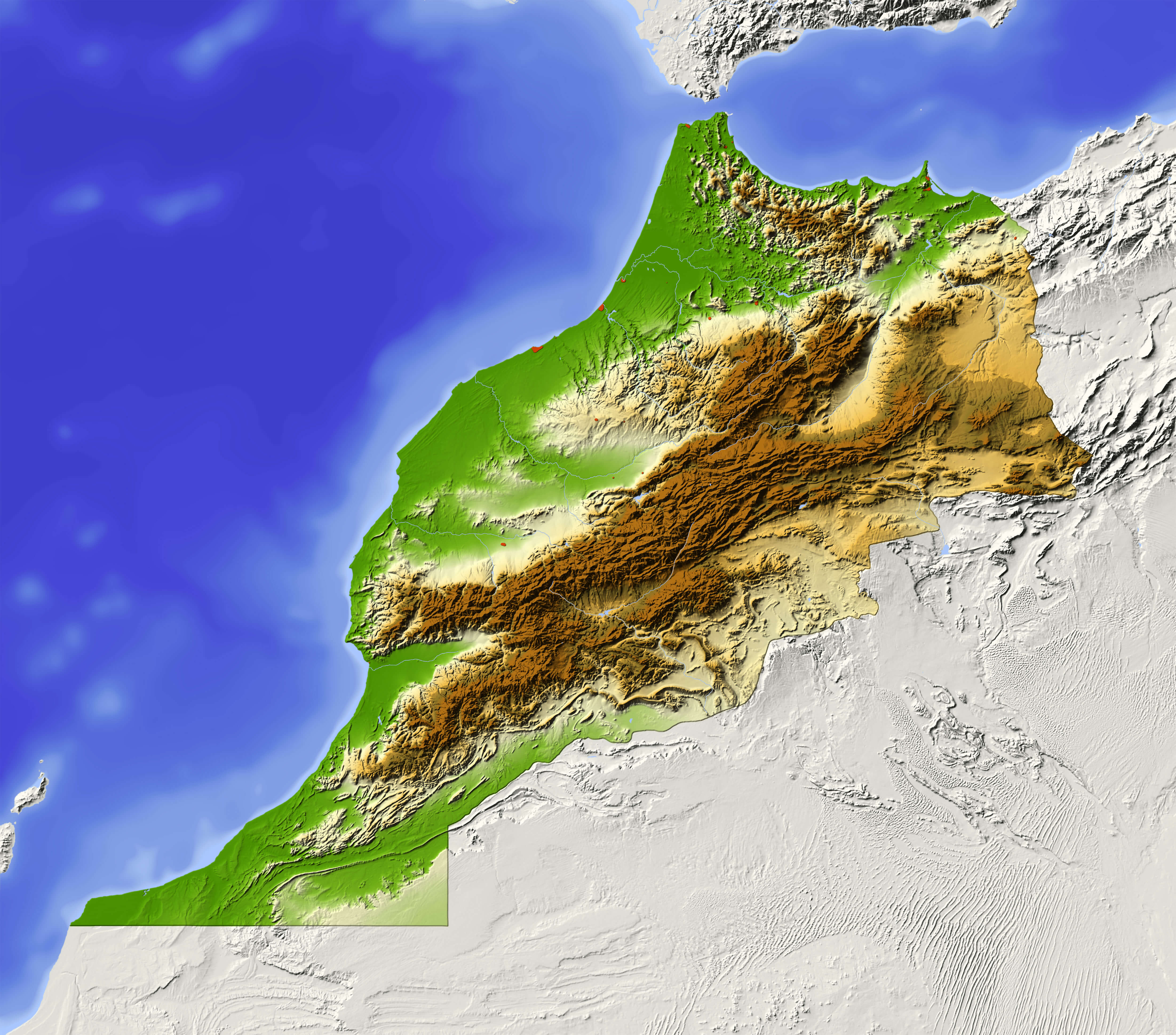 Morocco satellite map