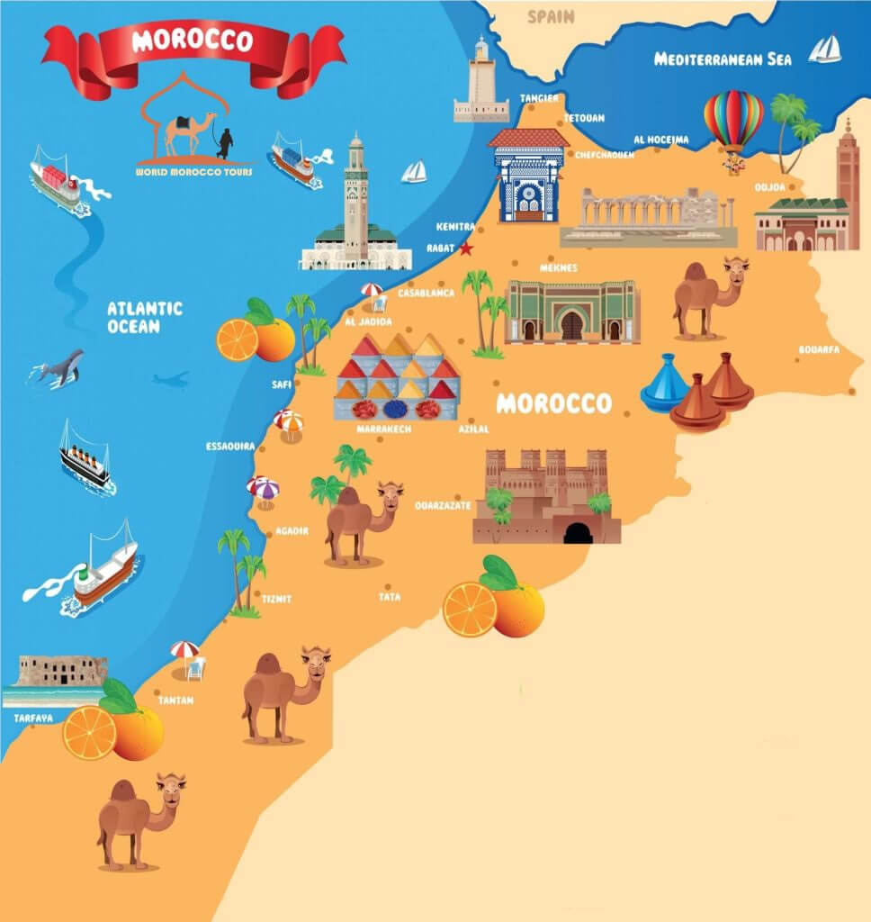 Morocco tourism map