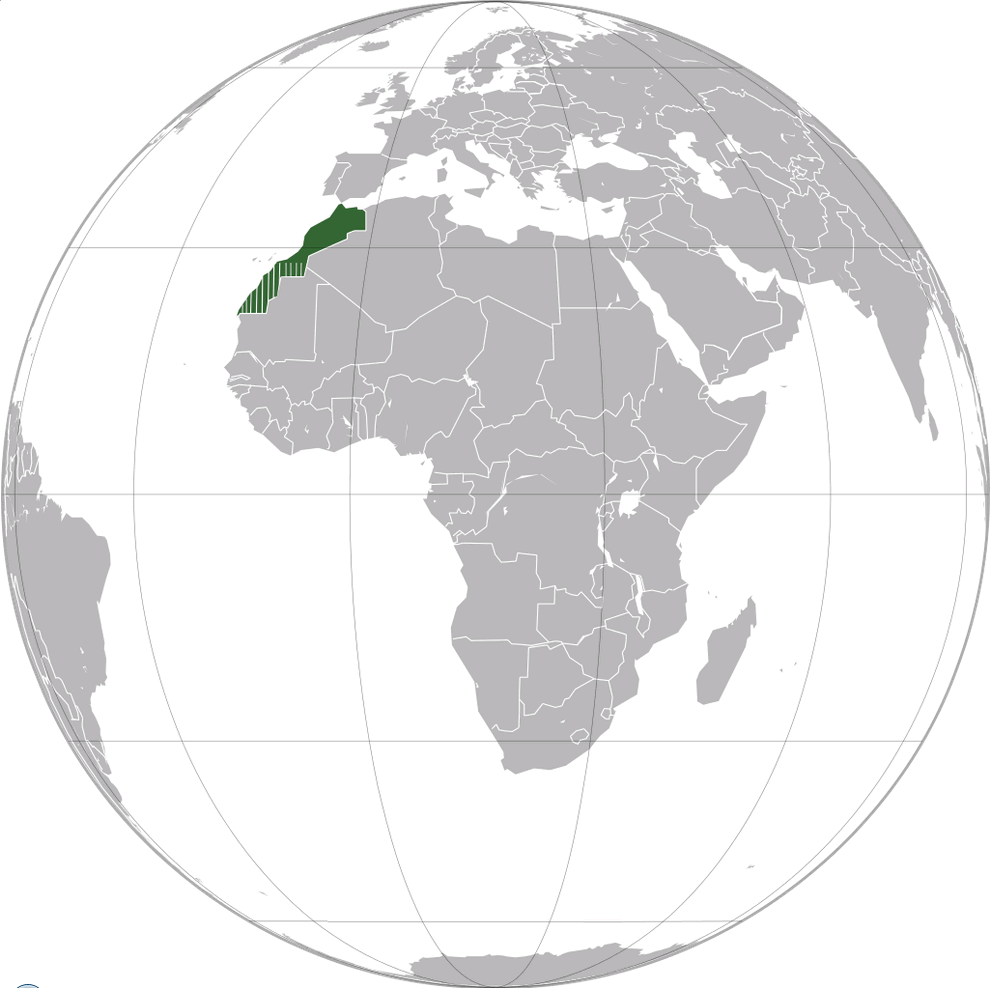 Where is morocco on the World map
