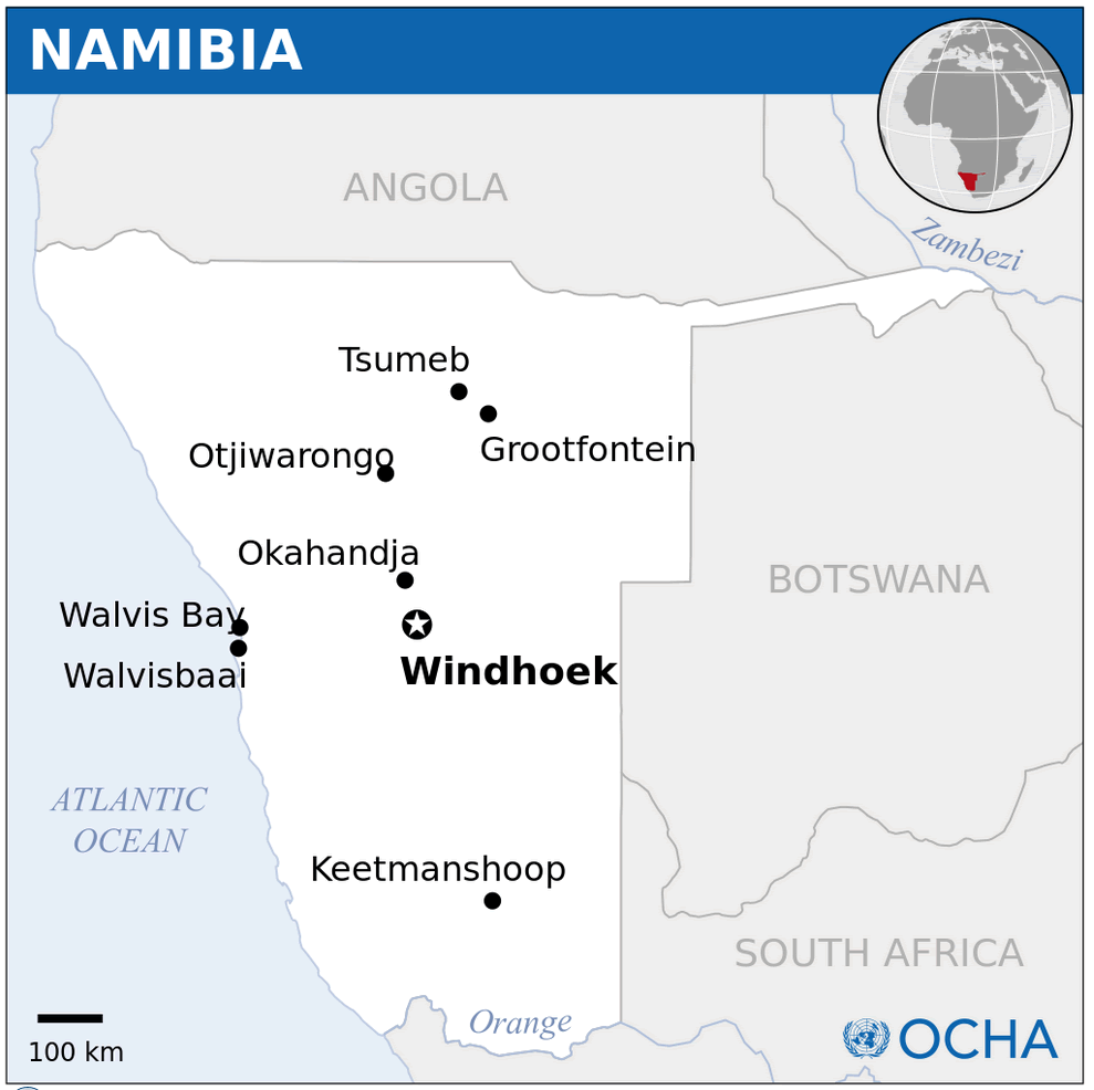 Namibia Location Map