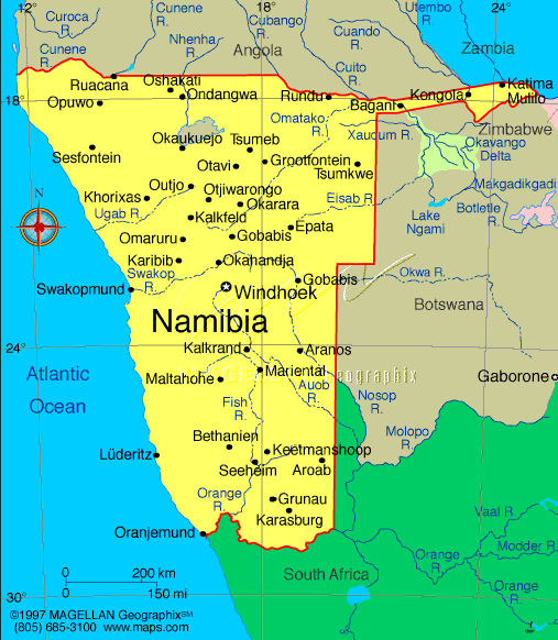 Namibia Map Political