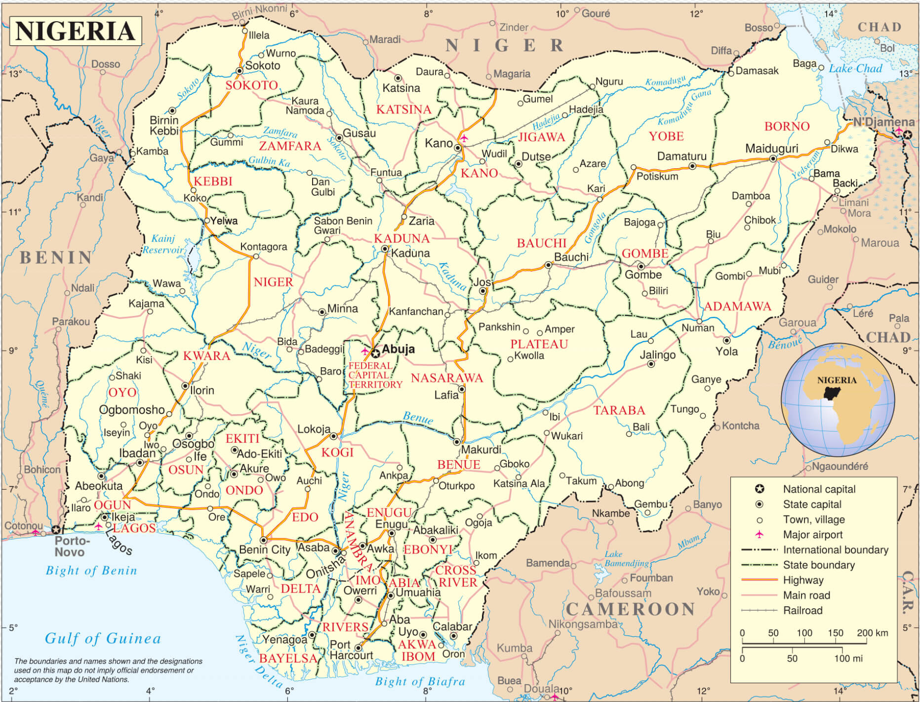 Nigeria administrative map