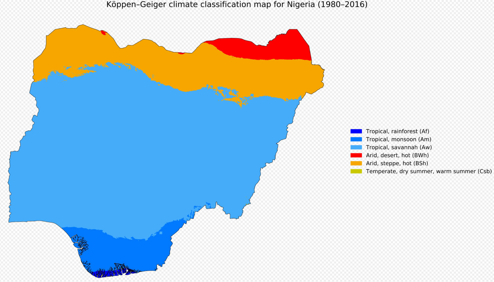 Nigeria climate map