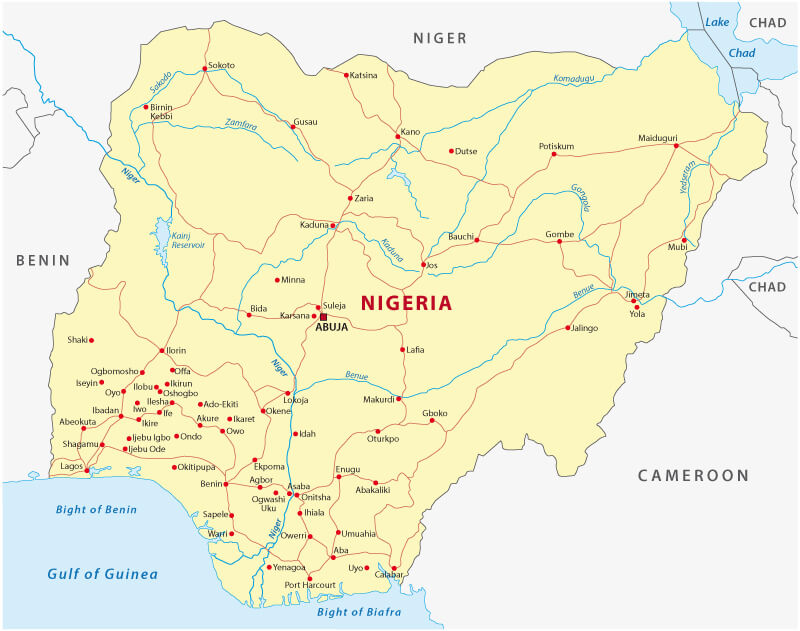 Rivers map of Nigeria