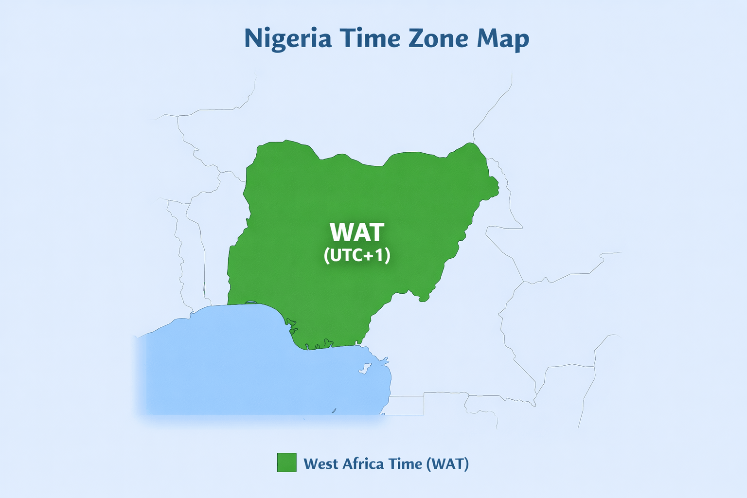 Nigeria standard time zone map
