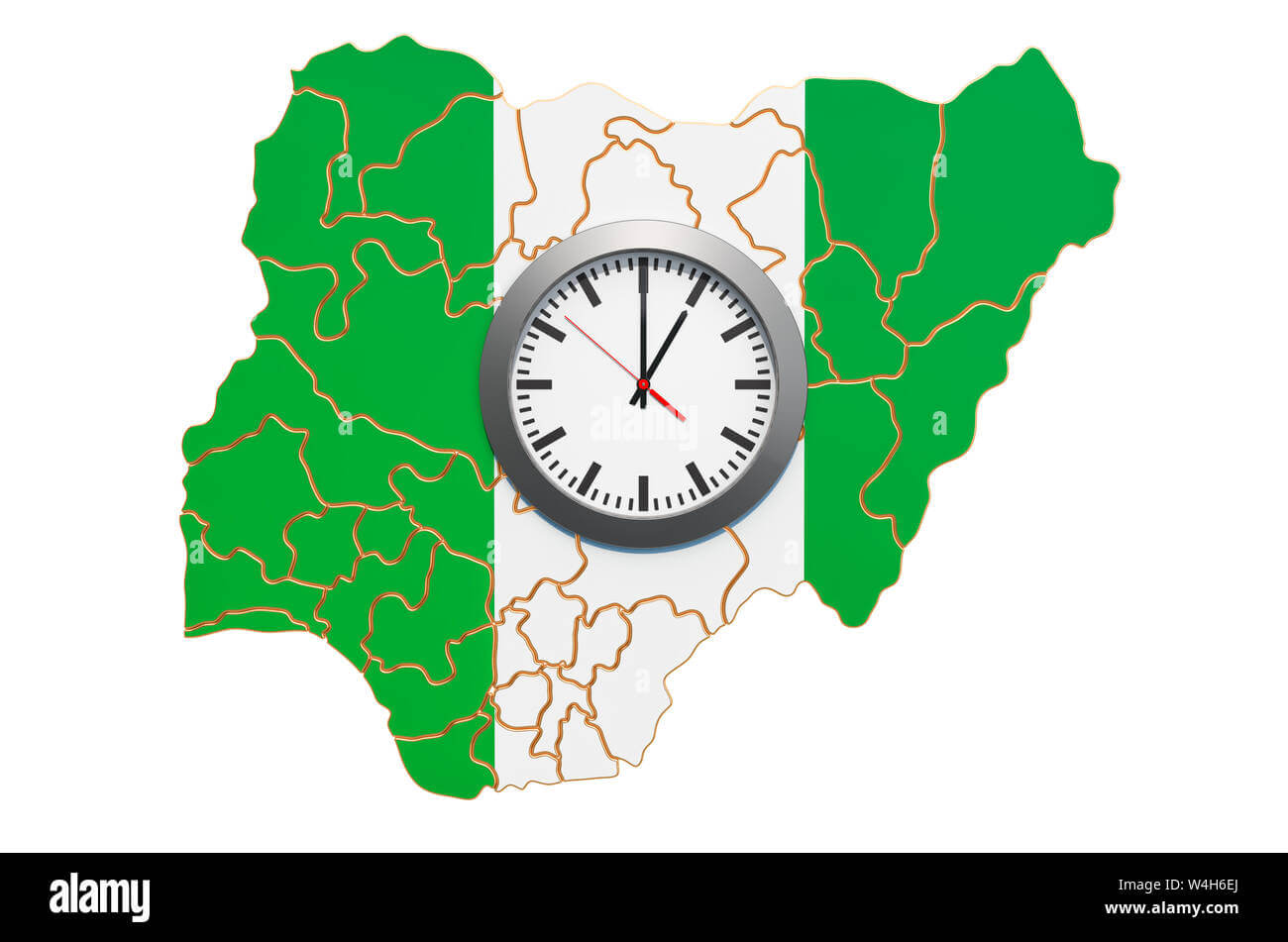 Time zones map in Nigeria
