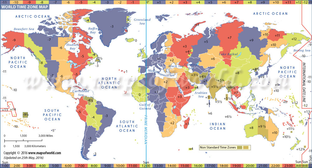 World time zones map with Nigeria	