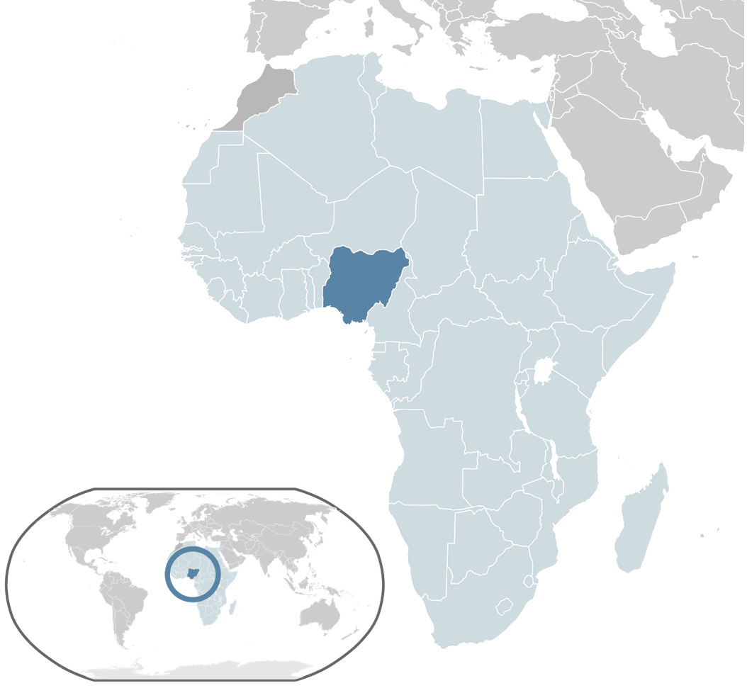Hhere is nigeria on the World map