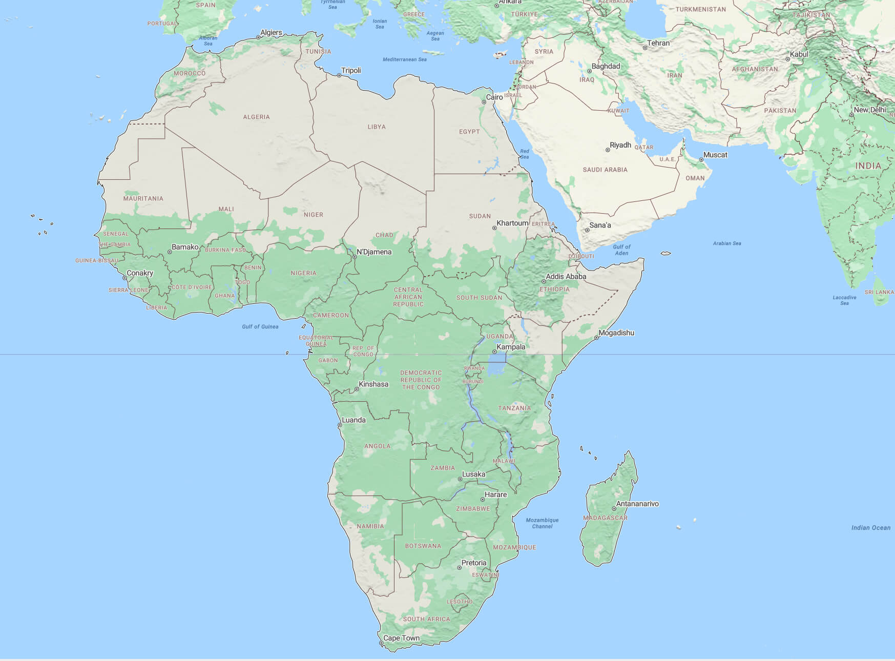 Africa continent map