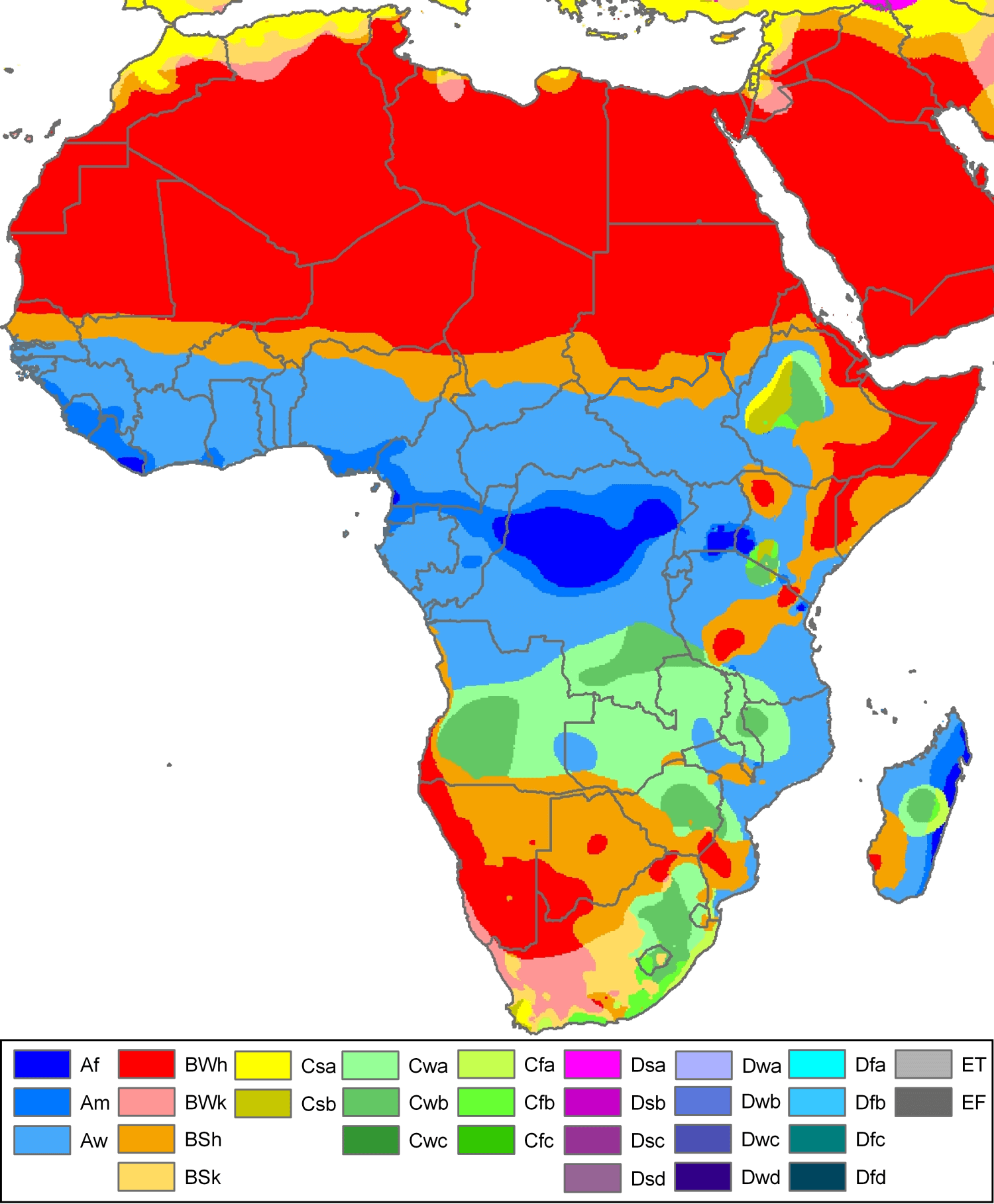 Africa koppen map