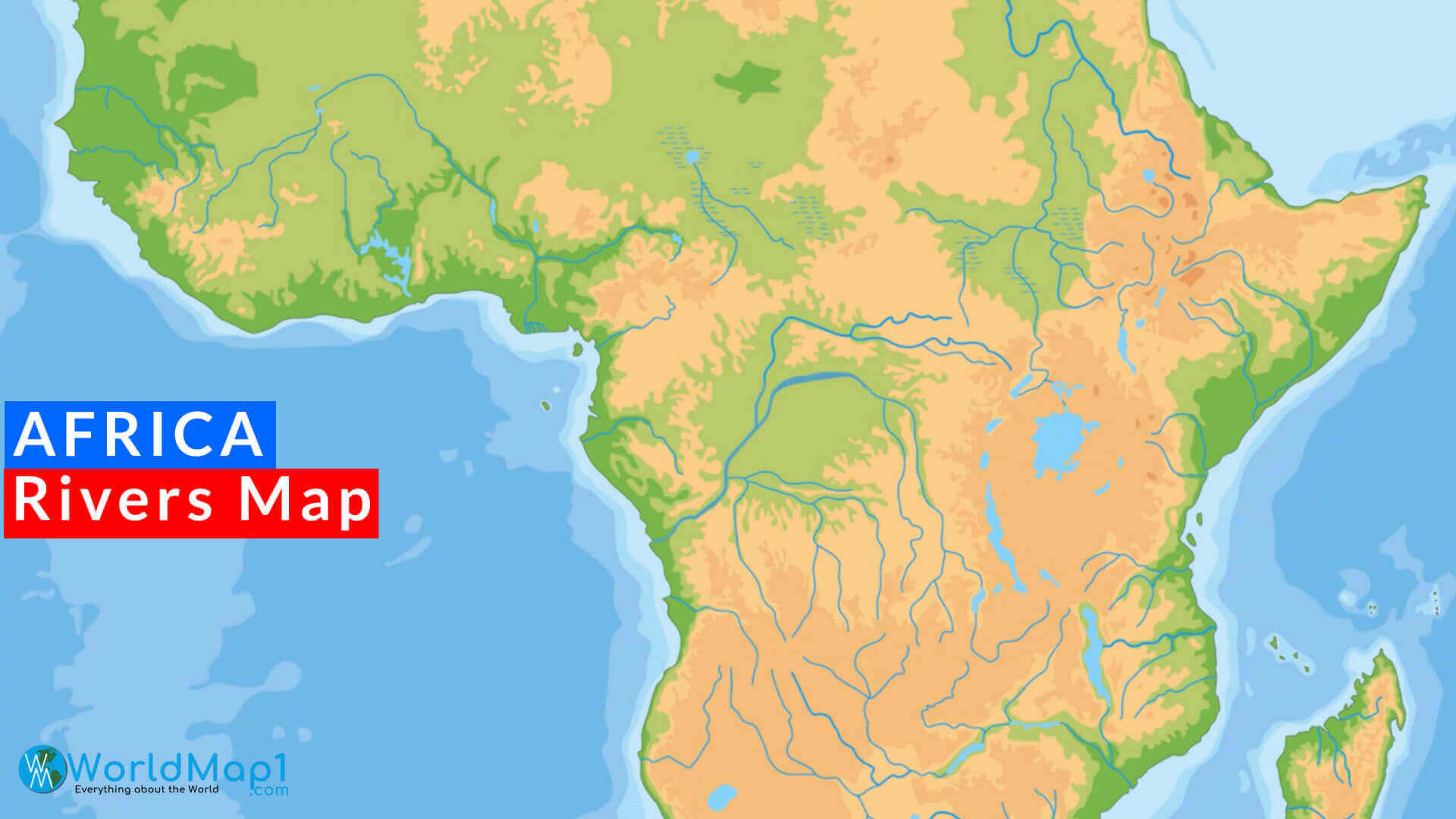 Africa rivers map