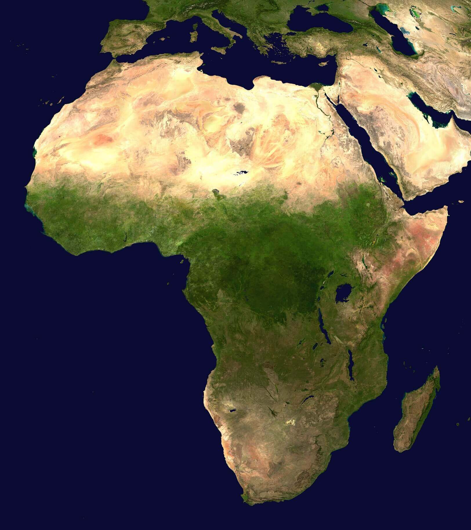 Africa satellite image map