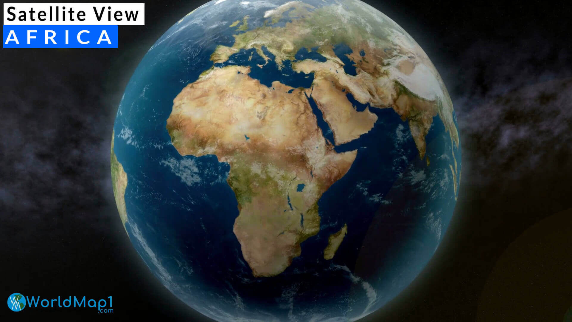 Satellite view of Africa