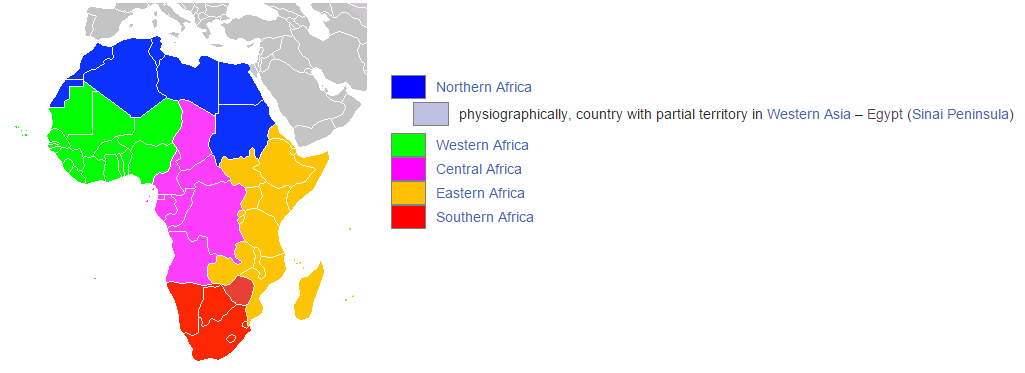 Africa regions map