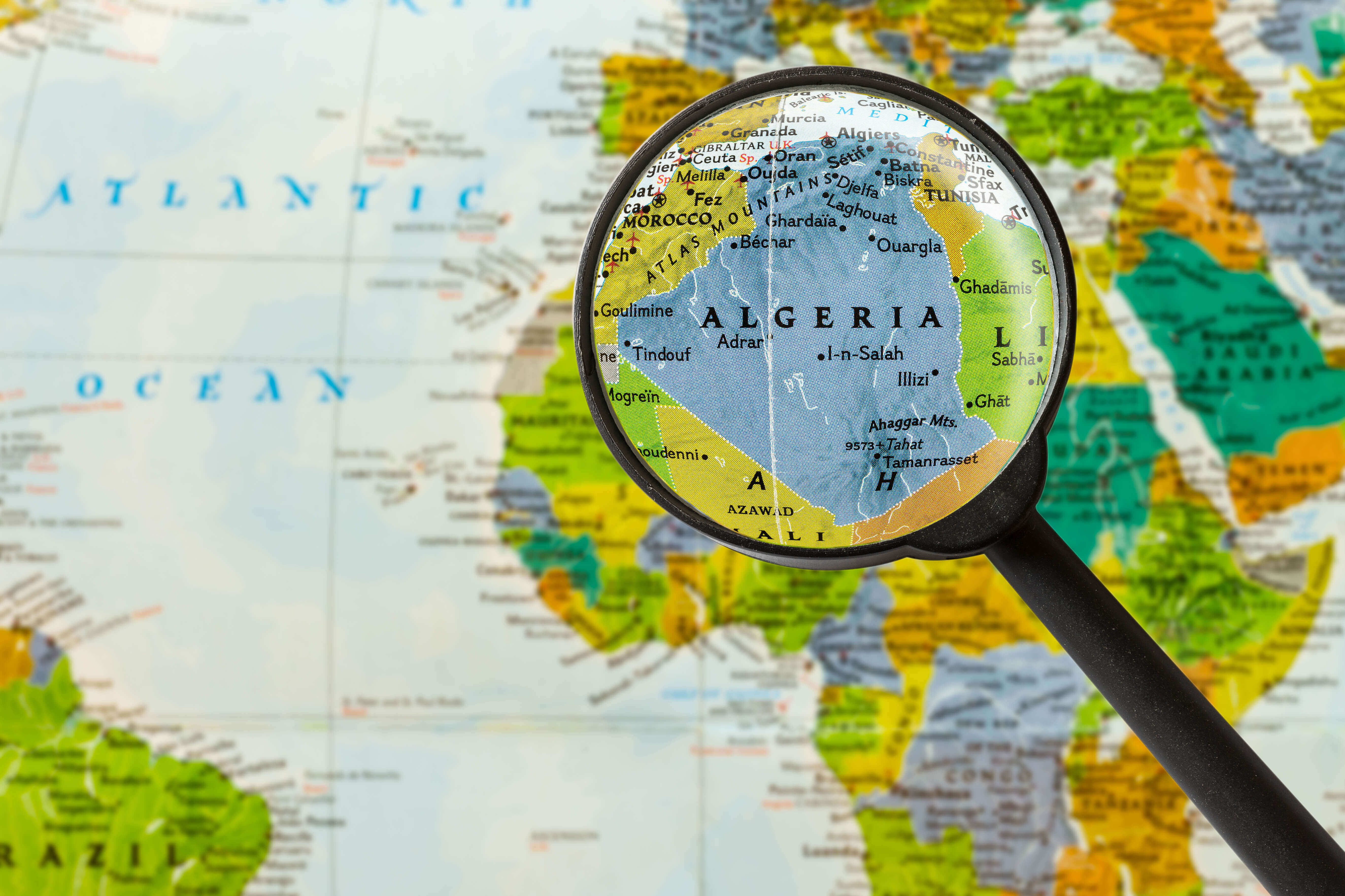 Algeria map in Africa