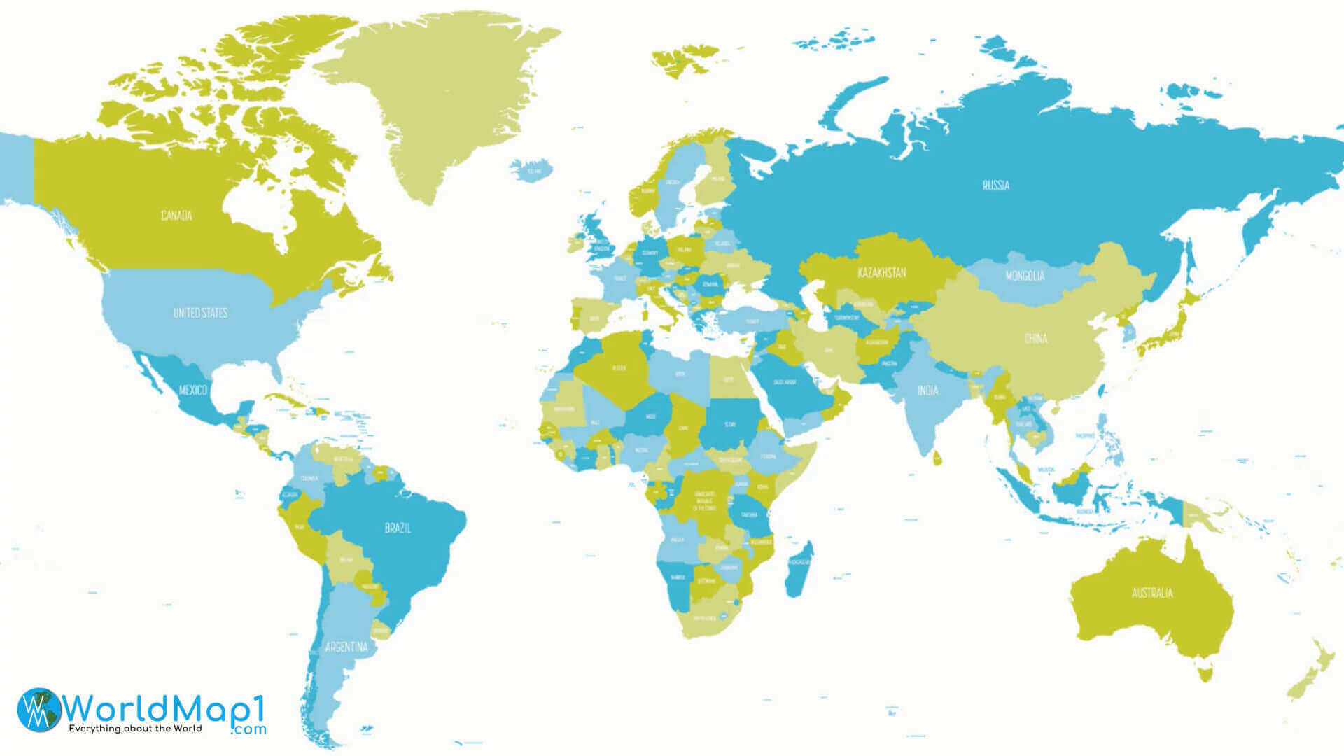 Political map of World and Africa