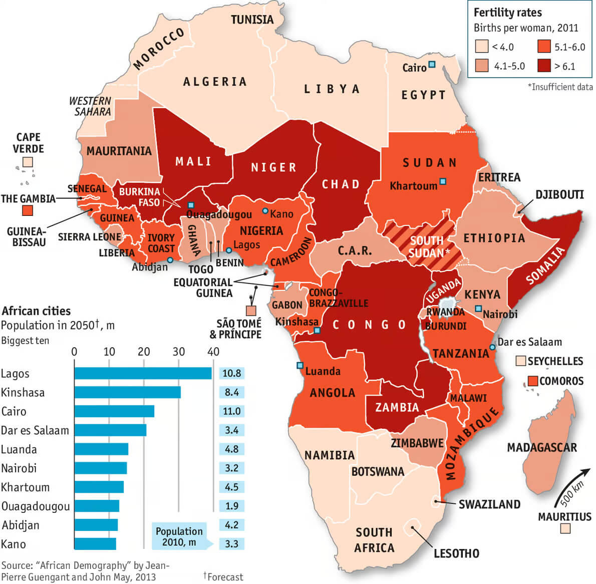 African countries fertility rates map