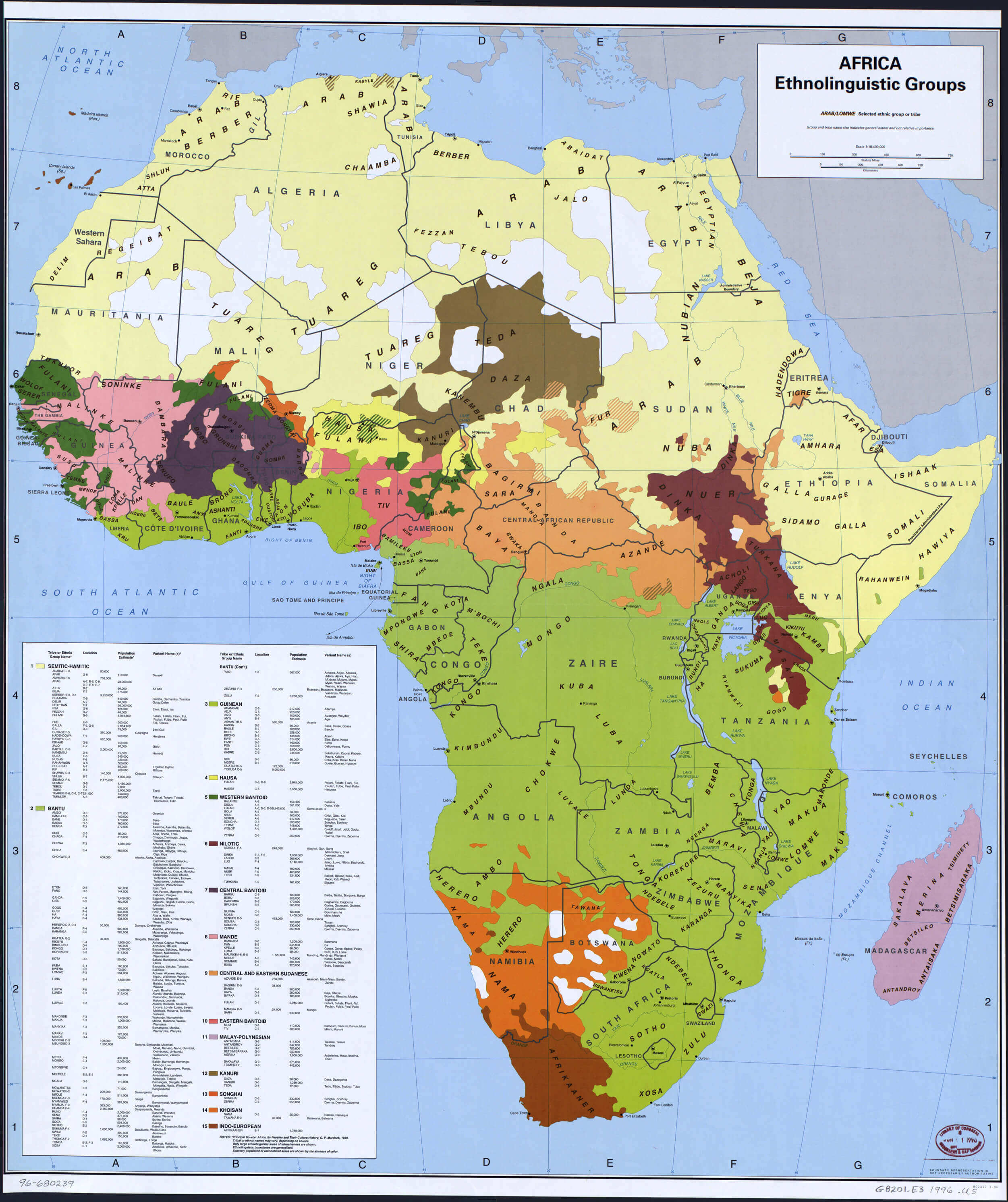 Africa ethnic groups map