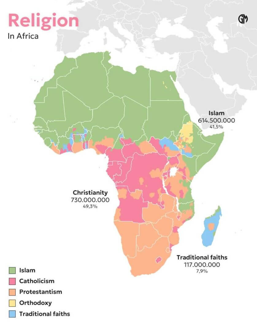 Map of religion Africa