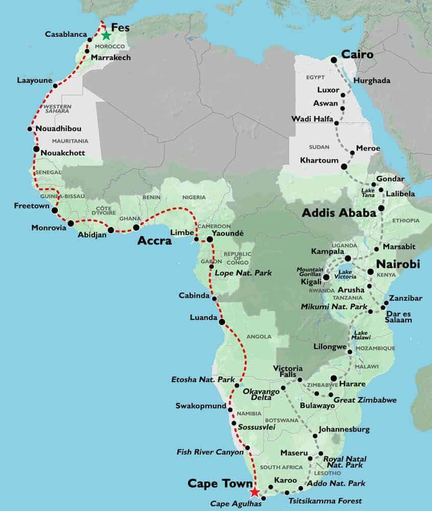 Africa highways map