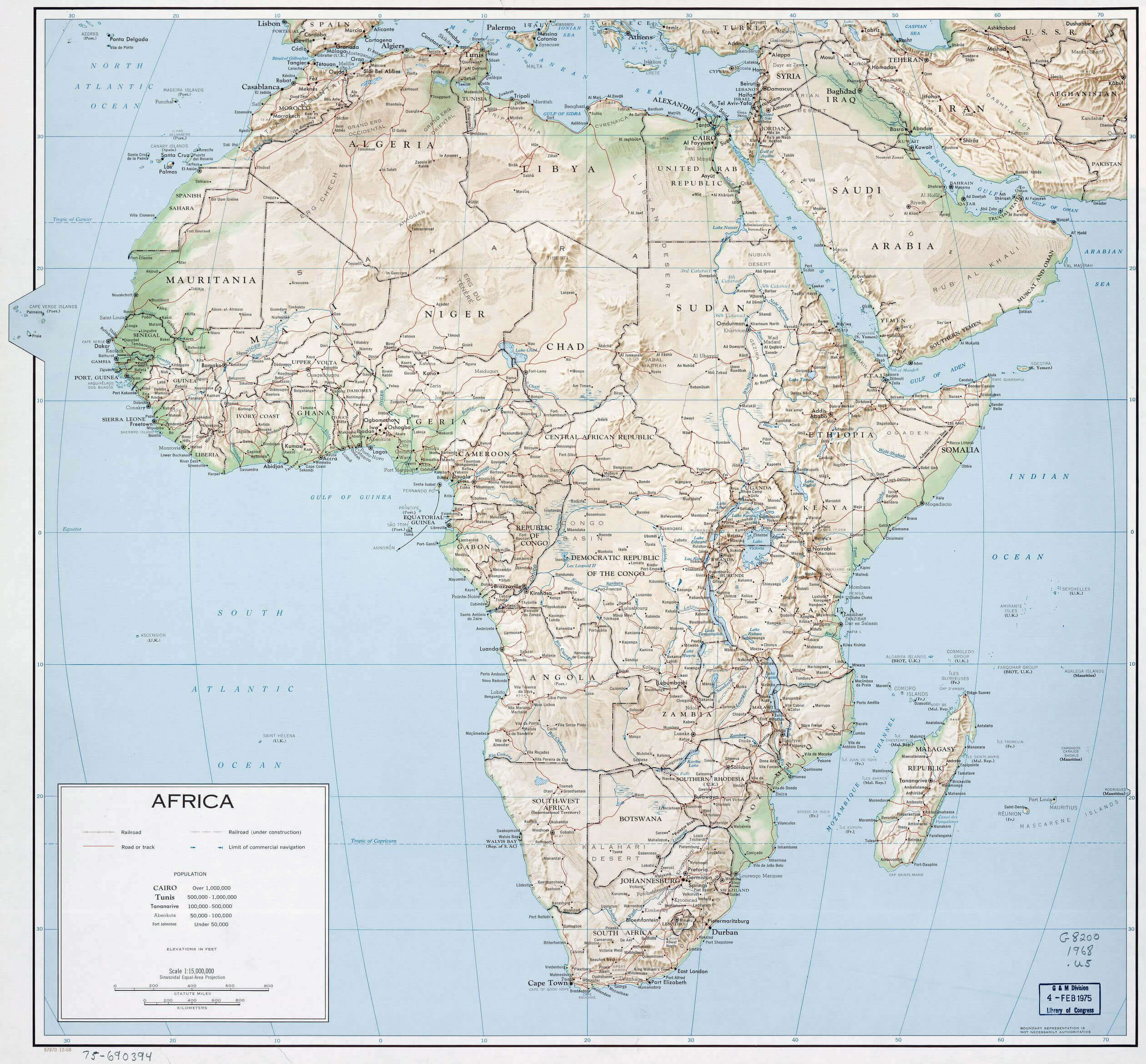 Road map of Africa