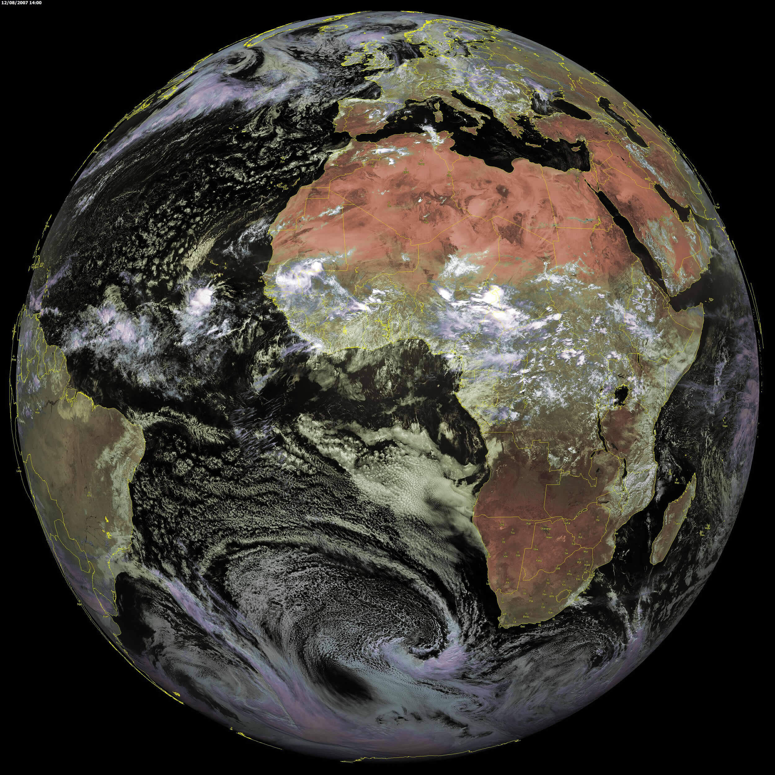 Earth and Africa satellite map