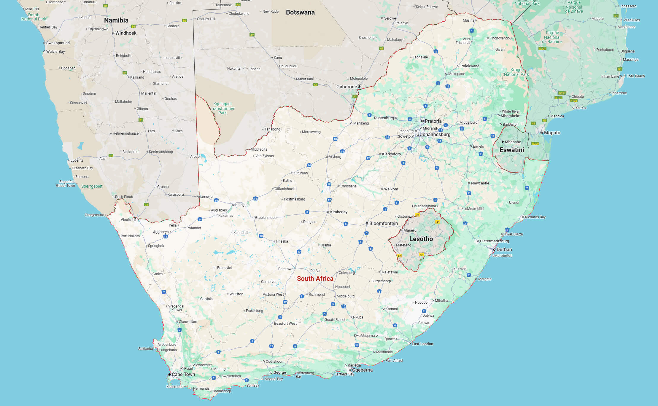 Map of South Africa