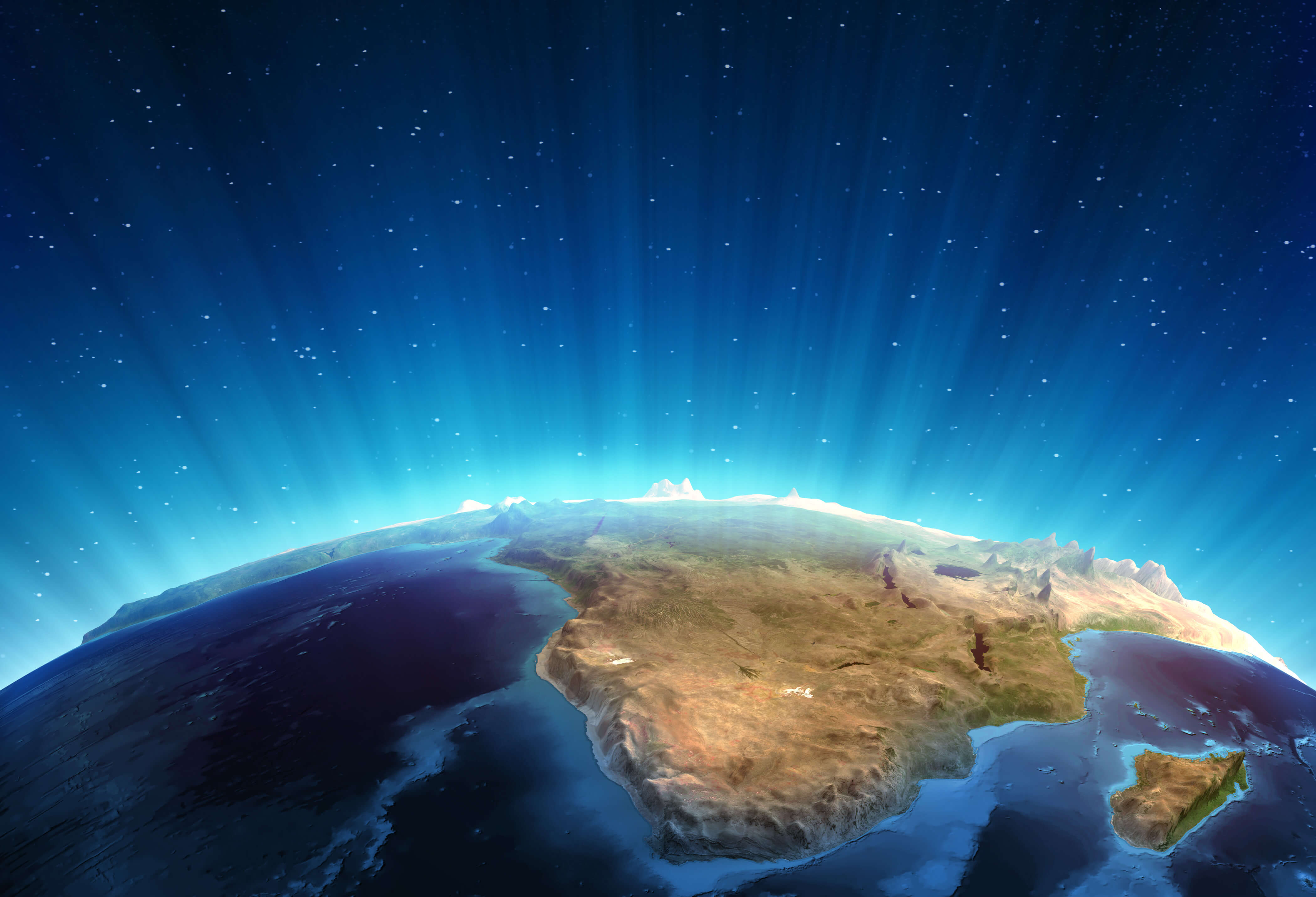 South Africa from space view