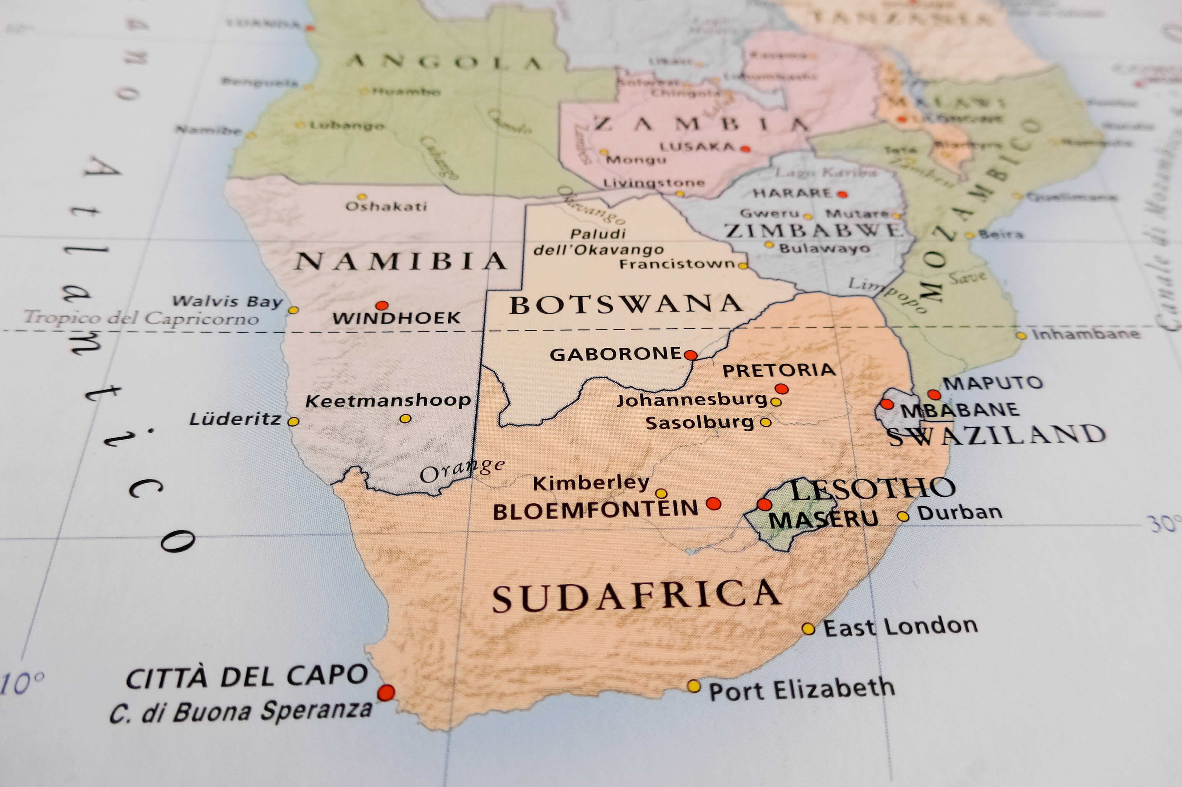 South Africa map in german