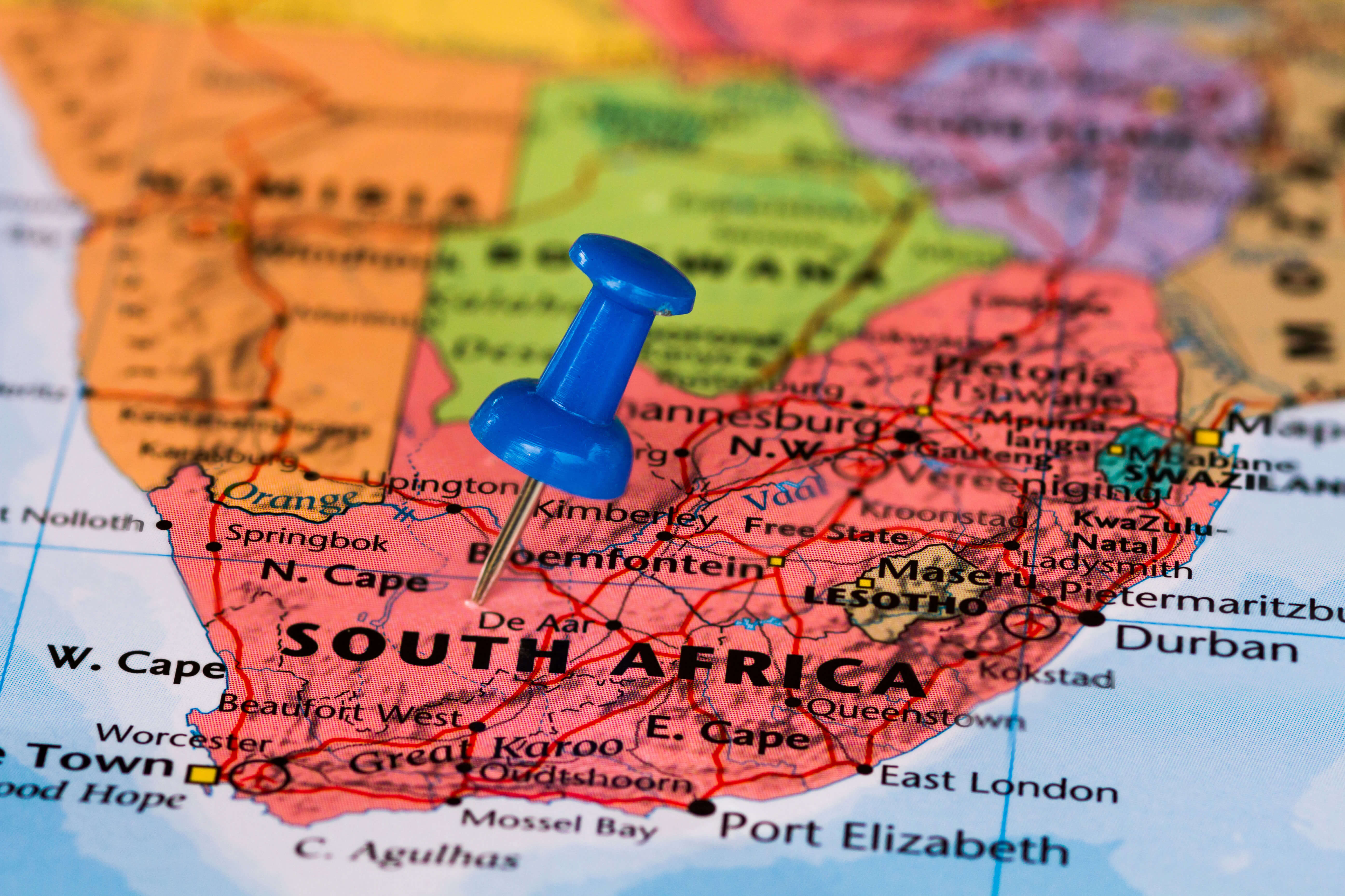 South Africa pin map