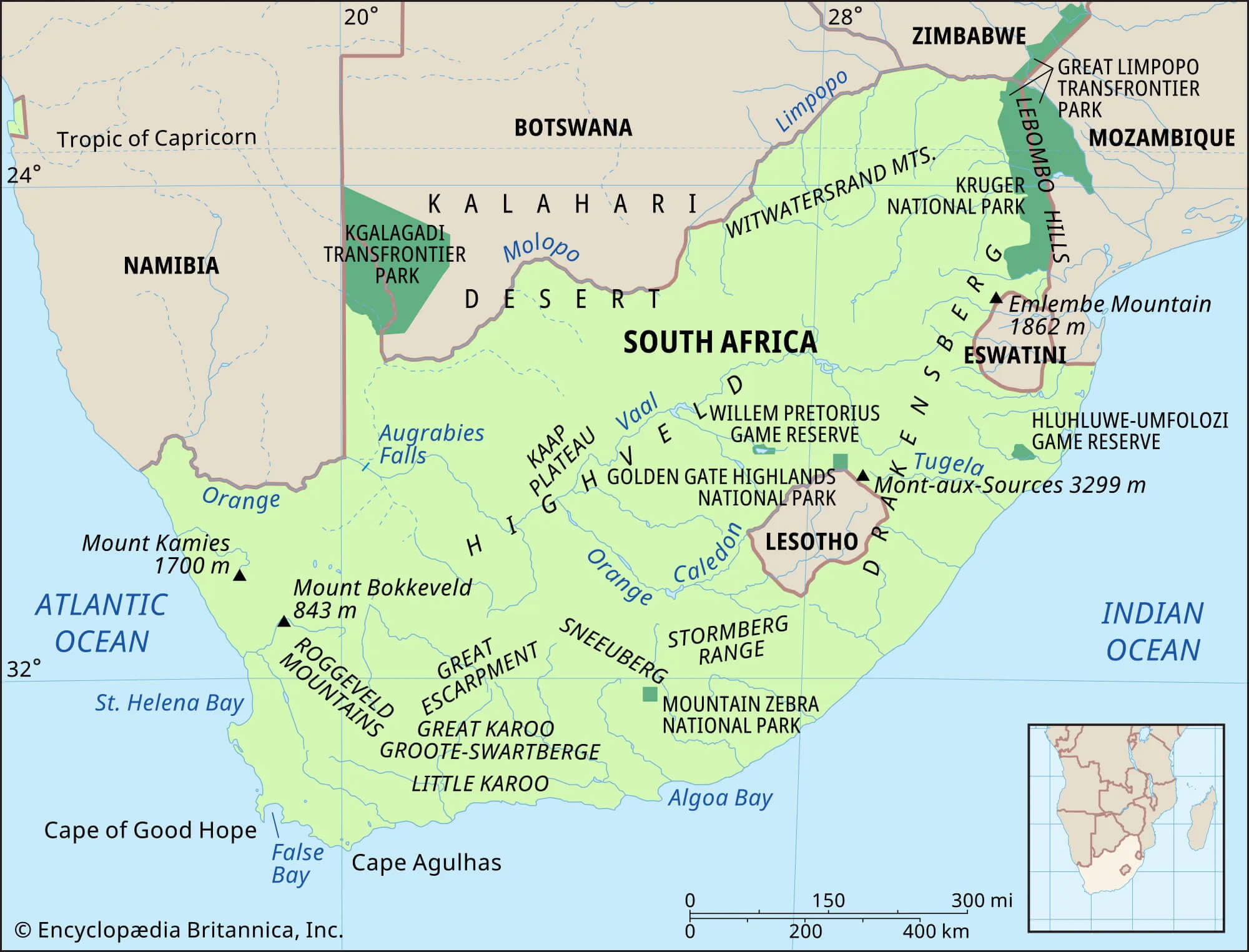 The Essential Collection of South - South Africa Rivers Map